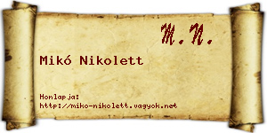 Mikó Nikolett névjegykártya